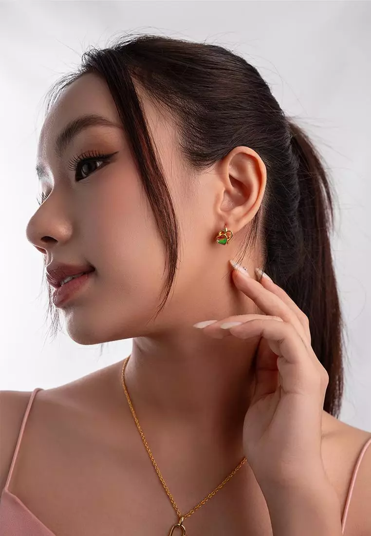 斑彩石圈式耳环042（镀金）