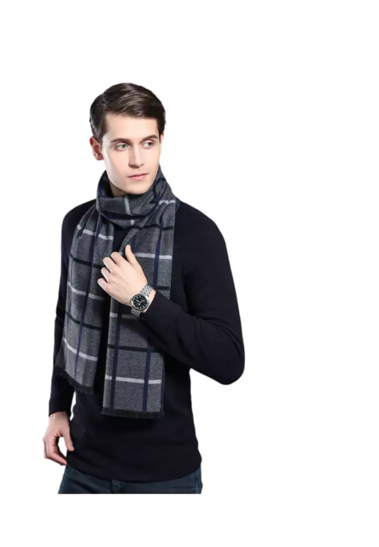 Men's Warm Scarf for Autumn and Winter - Thick Korean Style Long, Versatile Scarf