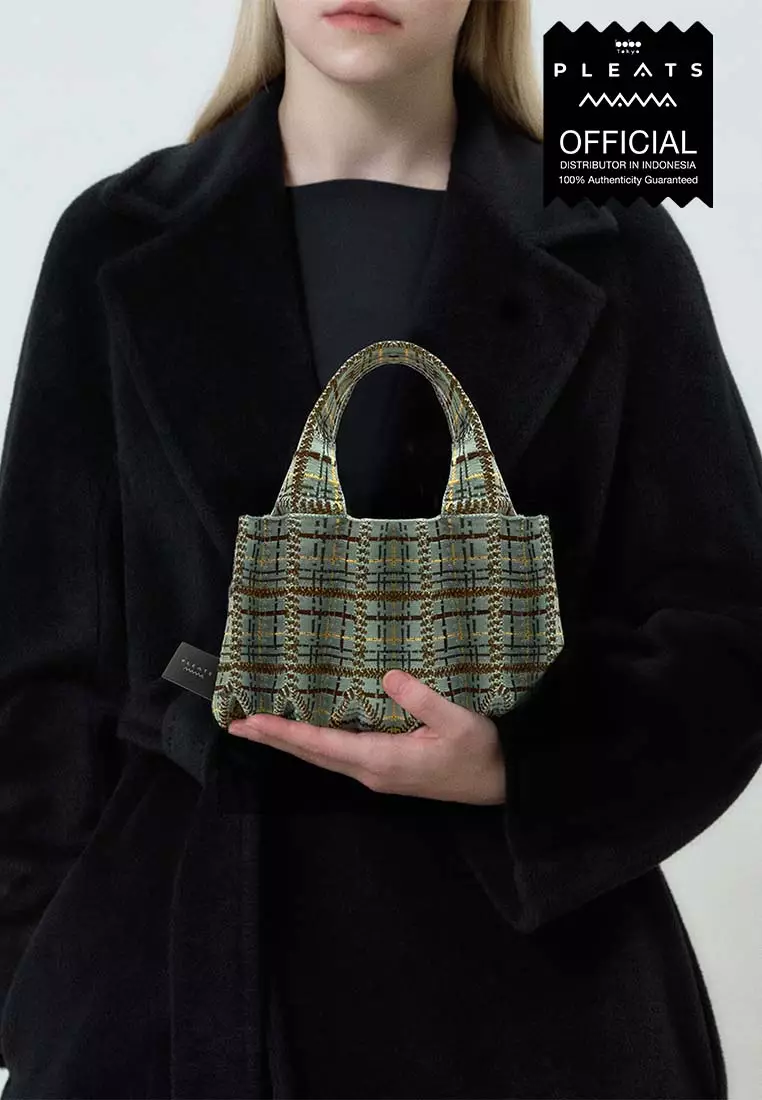 Tas Pleatsmama - Tweed Mini Tote Bag - Official Bobo Tokyo