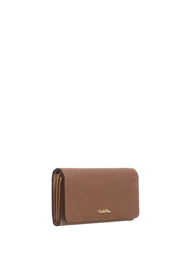 CR Valeria 2 Fold Wallet - Dark Beige