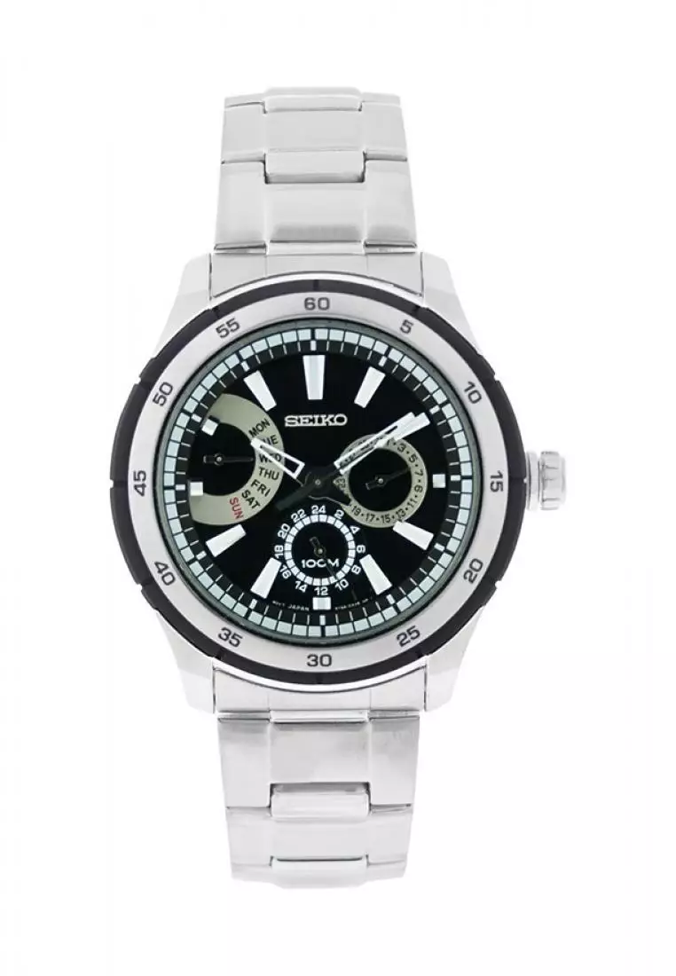 Jam Tangan Pria Seiko Criteria Original Garansi Resmi Strap Stainless Steel Silver SNT019 SNT019P1 Silver