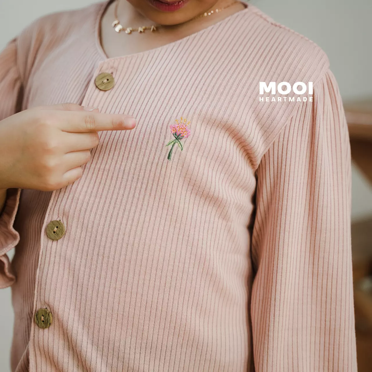 Mooi Cardigan Anak Sunny Rib Cardigan - Berry Red