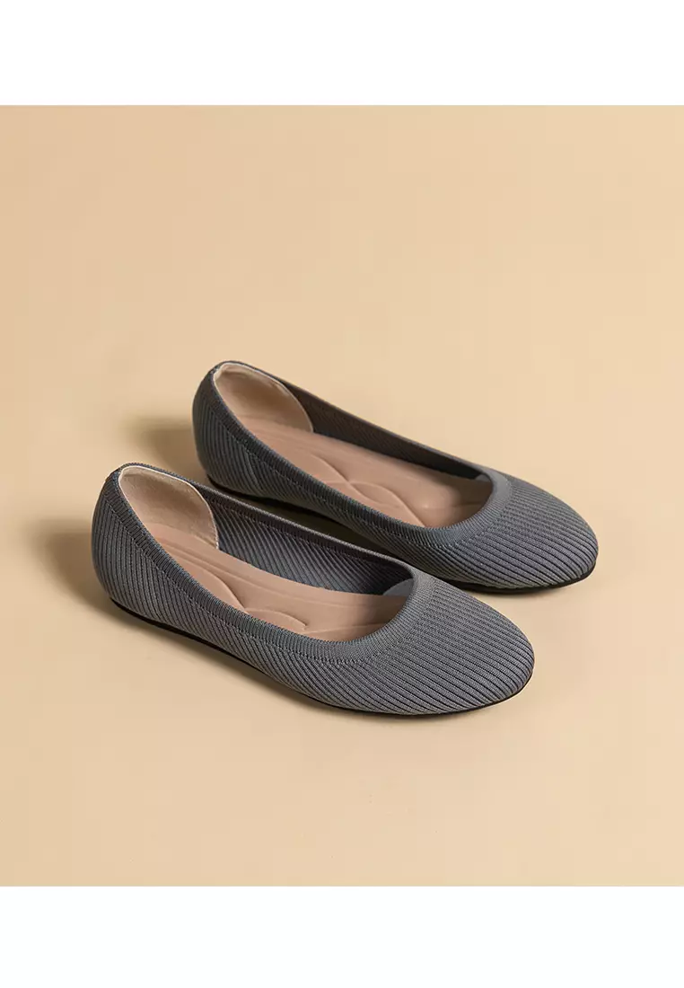 Round-toe Fly Knit‌ Flat Shoes TJ-Y2