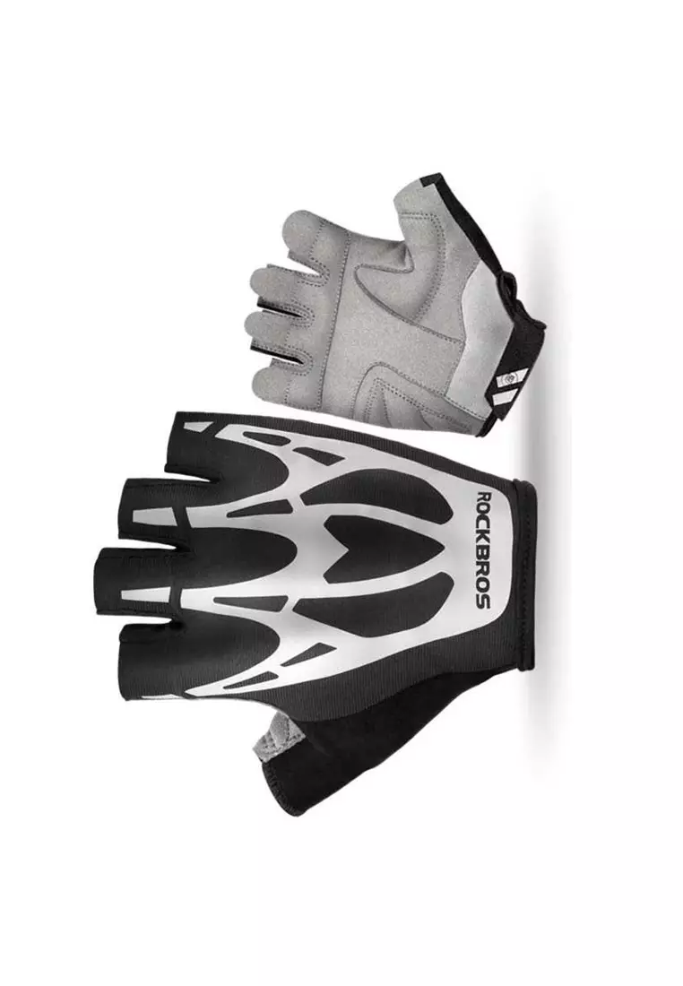 Decs Sarung Tangan Sepeda Half Finger Shock Absorber Unisex Sporty Material Cotton ORIGINAL - Black