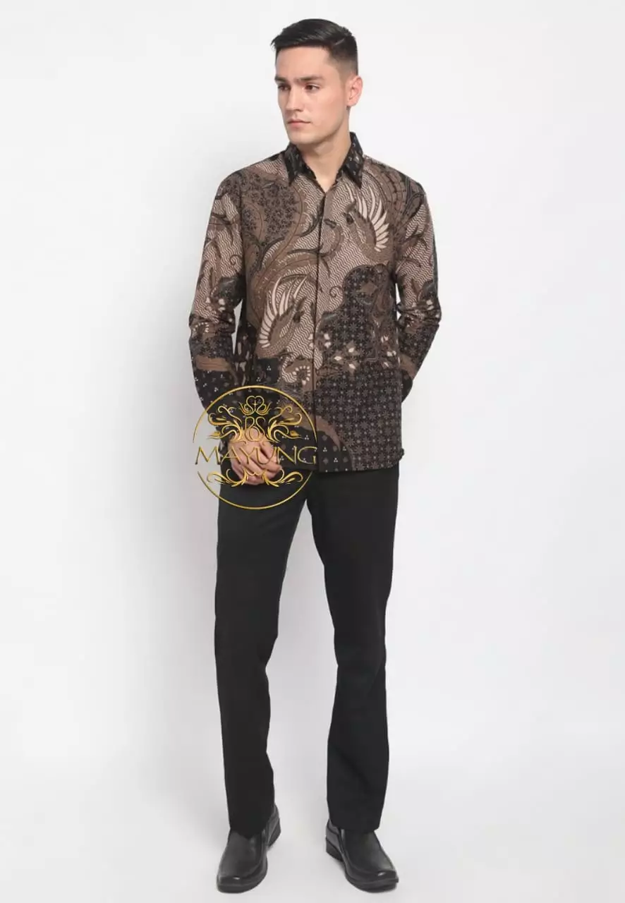 Indra Kemeja Batik Pria Premium Slimfit Modern Lengan Panjang