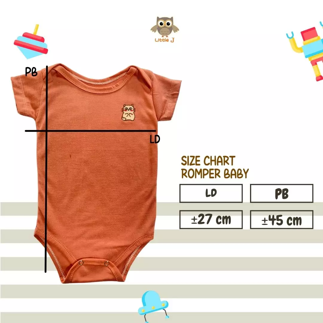 Little J Basic Onesie Baby - Baby Bodysuit - Romper Pack Bayi (Gift Pack) - 4 pc