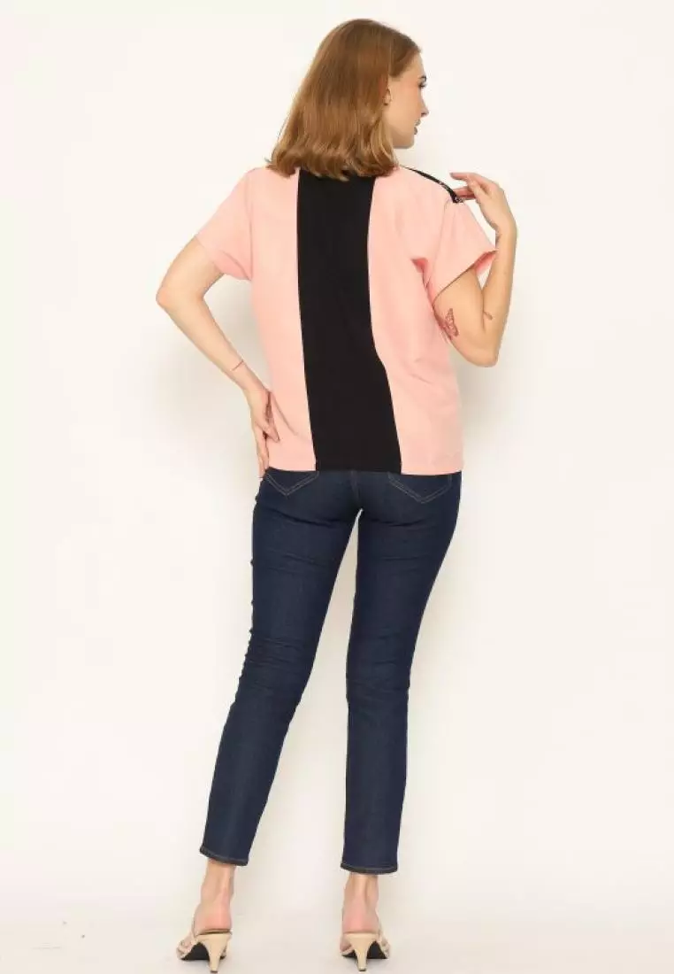 Blouse Batik Wanita - Bhatara Batik Fidelya - Atasan Batik Modern Lengan Pendek