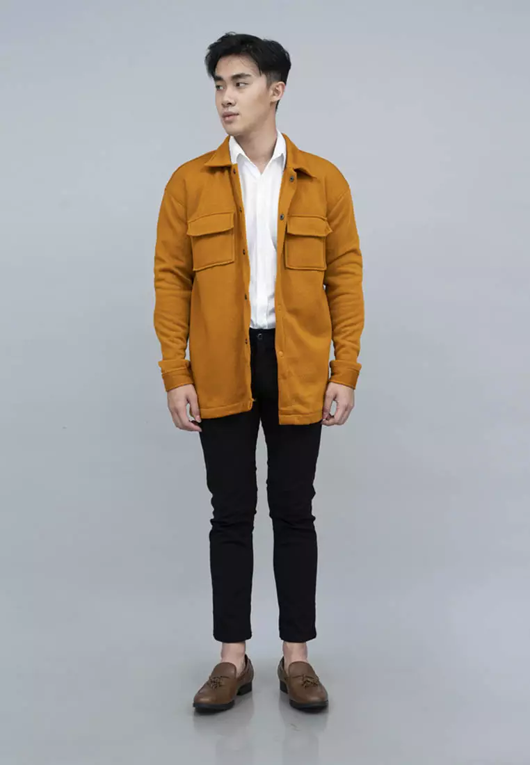 Houseofcuff Jaket Kemeja Casual Soft Fleece Mustard