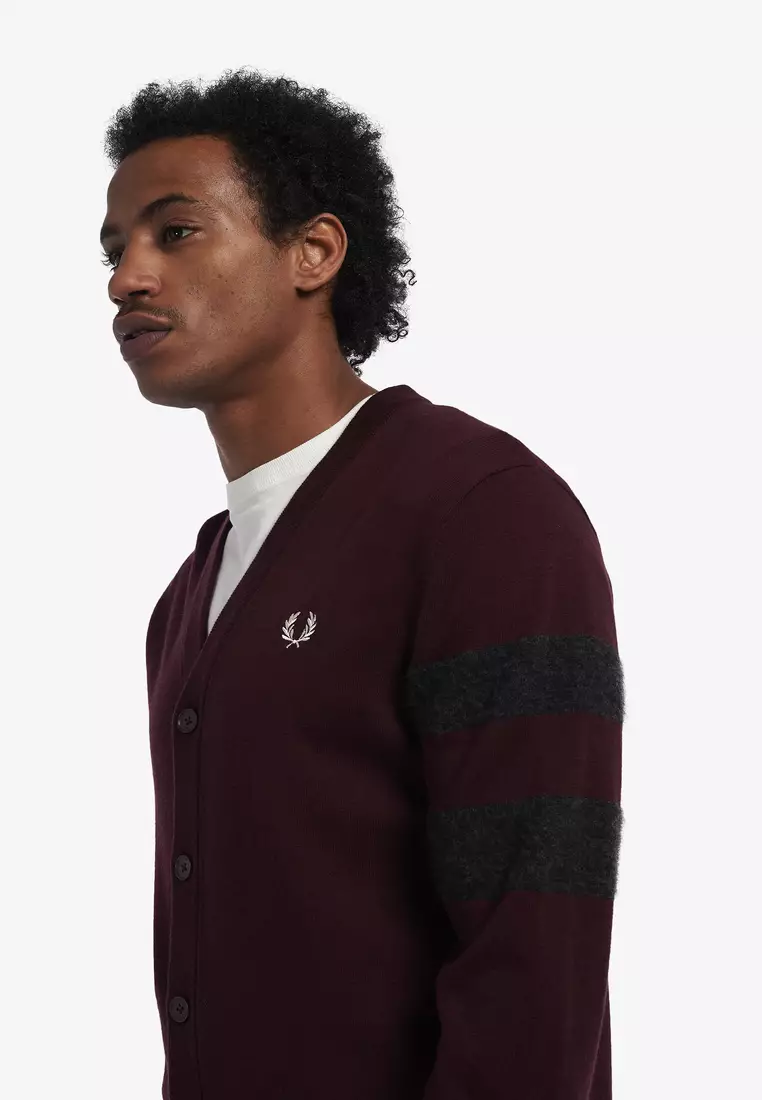 Fred perry shop tipped sleeve cardigan