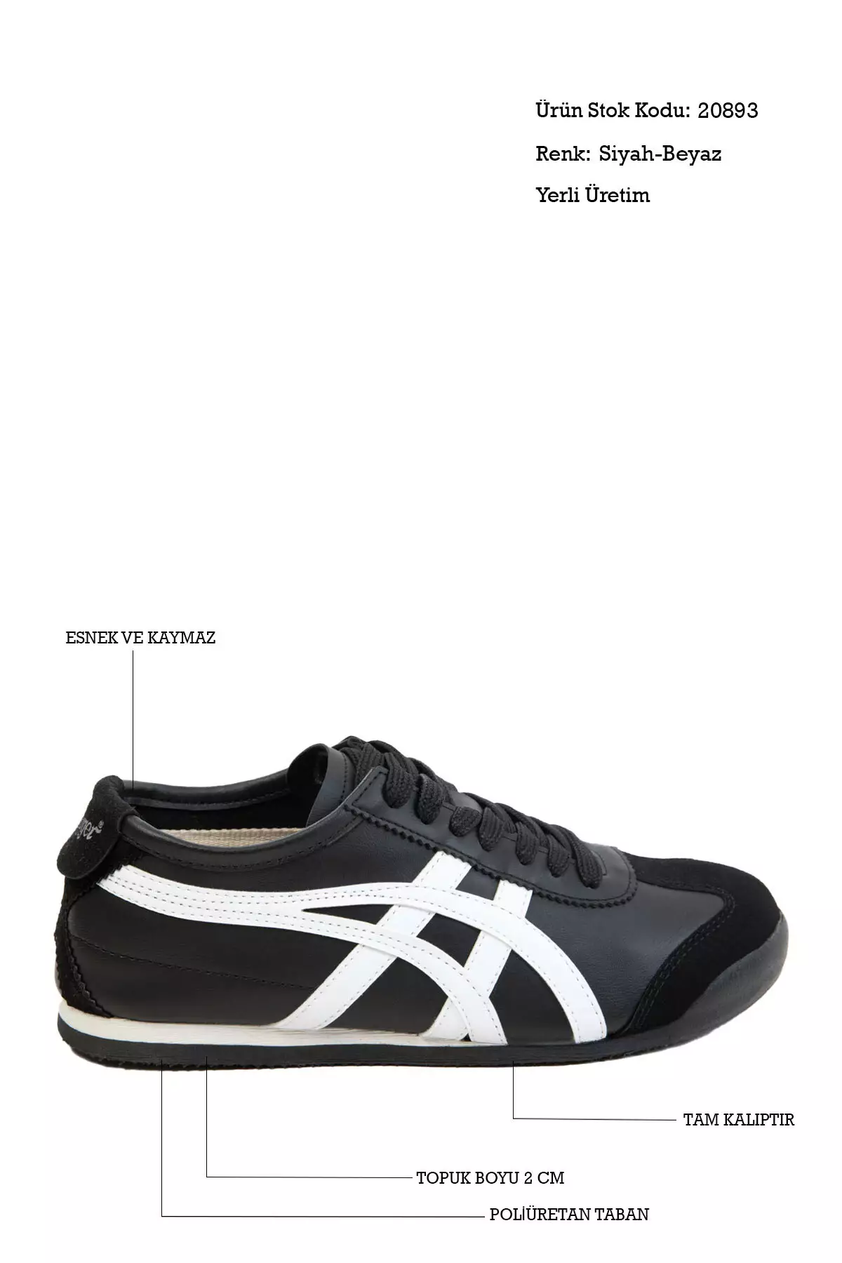Black -White Unisex Sneaker 20893