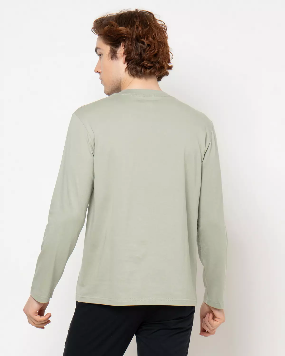 Country Fiesta Basic T-Shirt Long Bodysize Kaos Polos Heavyweight Ash Green - 01TSL00162