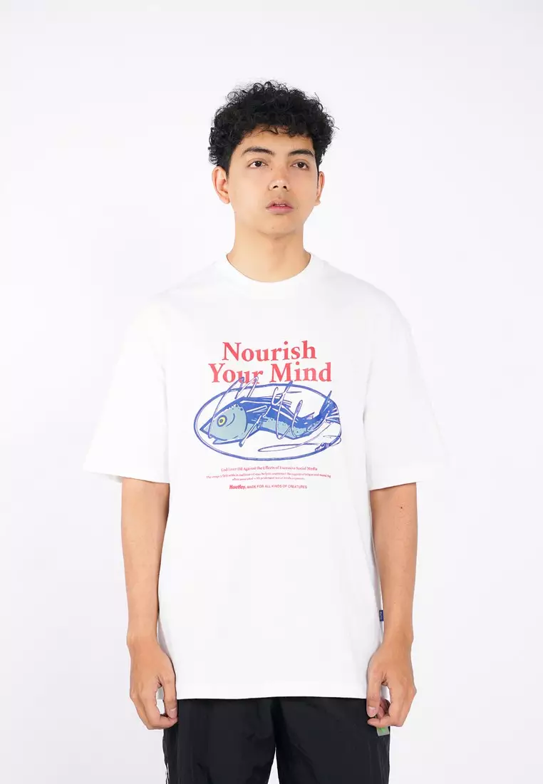 Moutley Men's T-Shirt Short Sleeve Oversized Fit Cotton 16s Nourish OL-060725