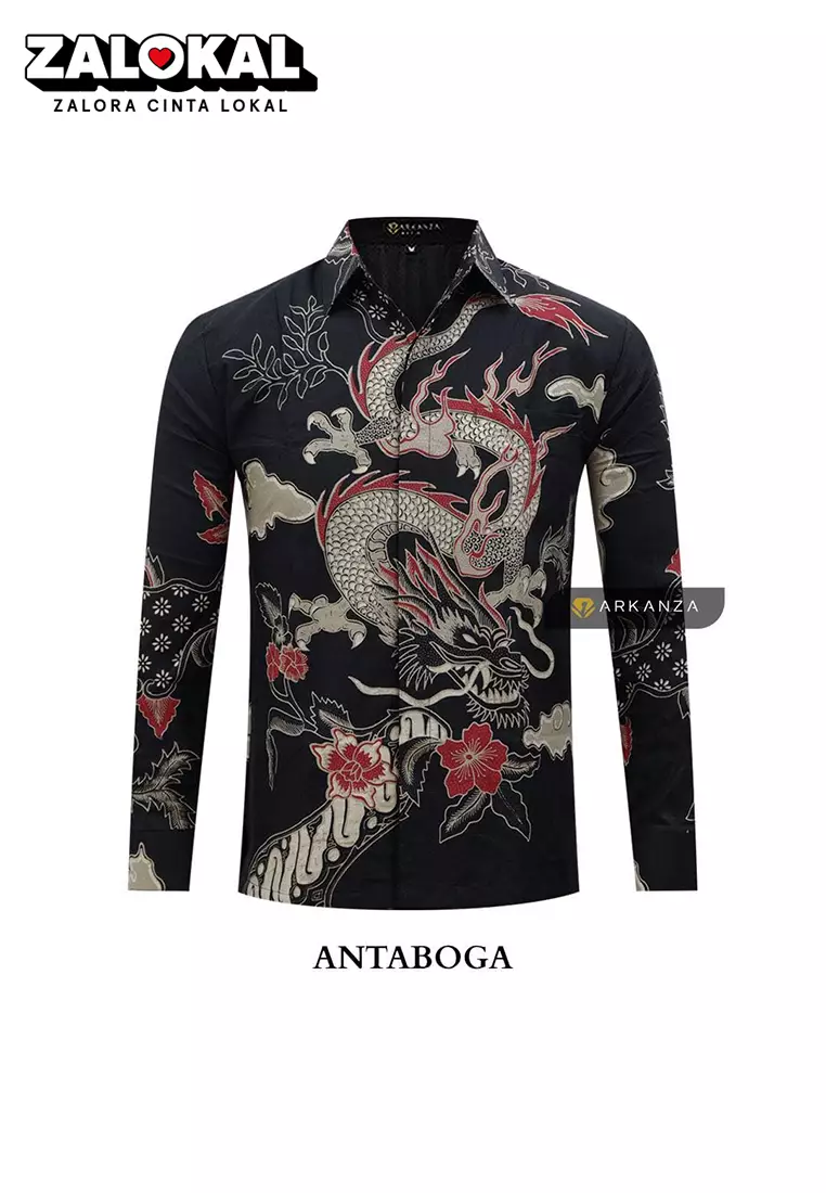 Kemeja Batik ARKANZA Motif Antaboga Lengan Panjang Lapis Furing Slimfit Katun Premium