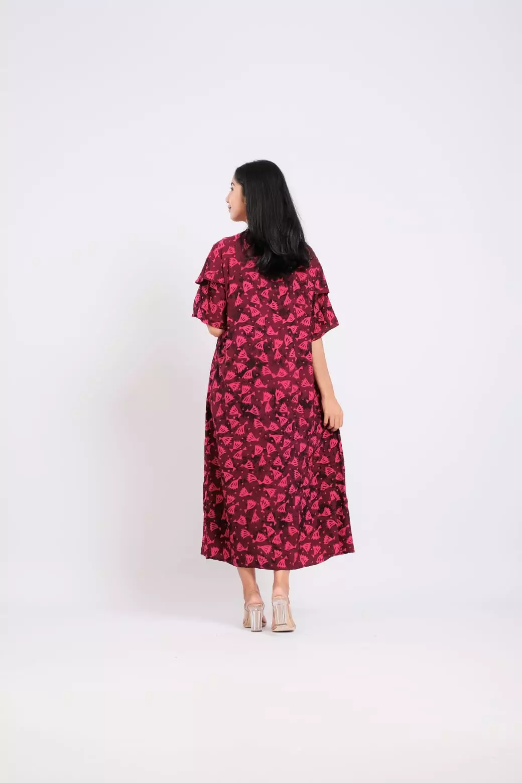 Dress daster sleep wear Wanita Magnifera foetida red