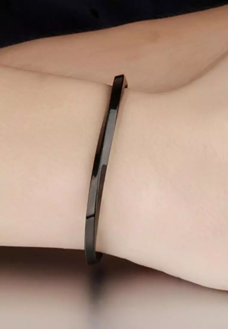 半開口情侶鈦鋼手鐲一對