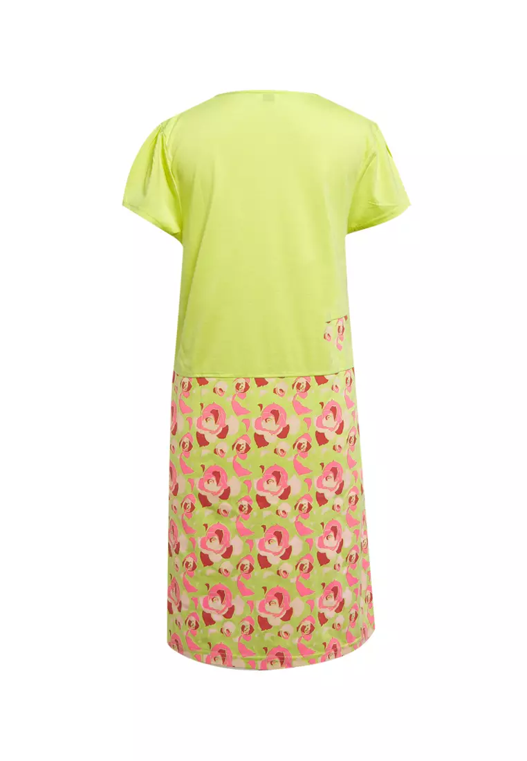 Dress Daster Print Rose Pattern Sleepwear