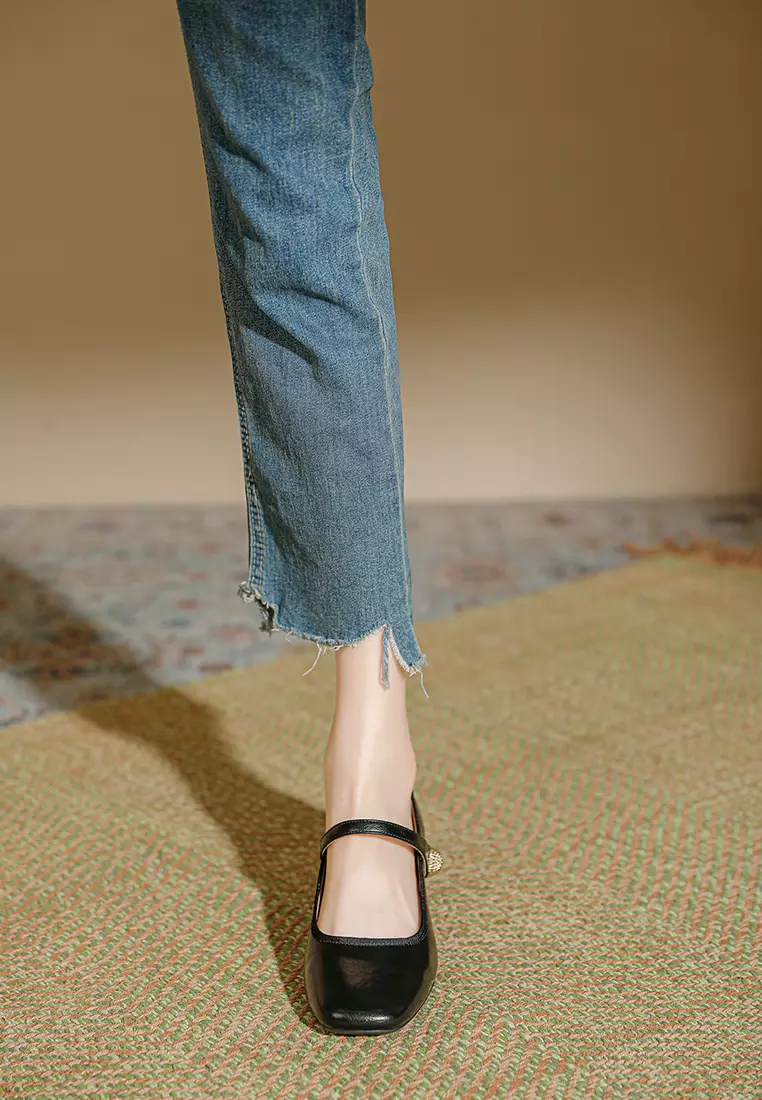 4CM Vintage Microfiber Leather Mary Jane Shoes TE2010-6
