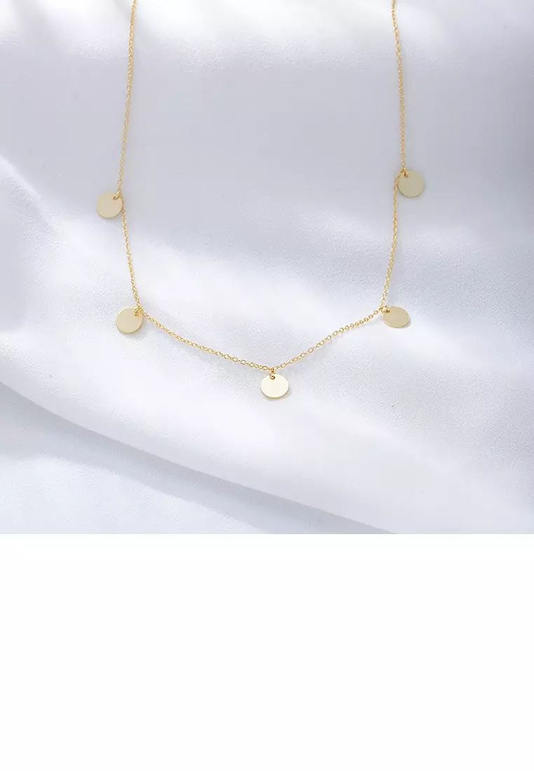 Gold sales disc necklace