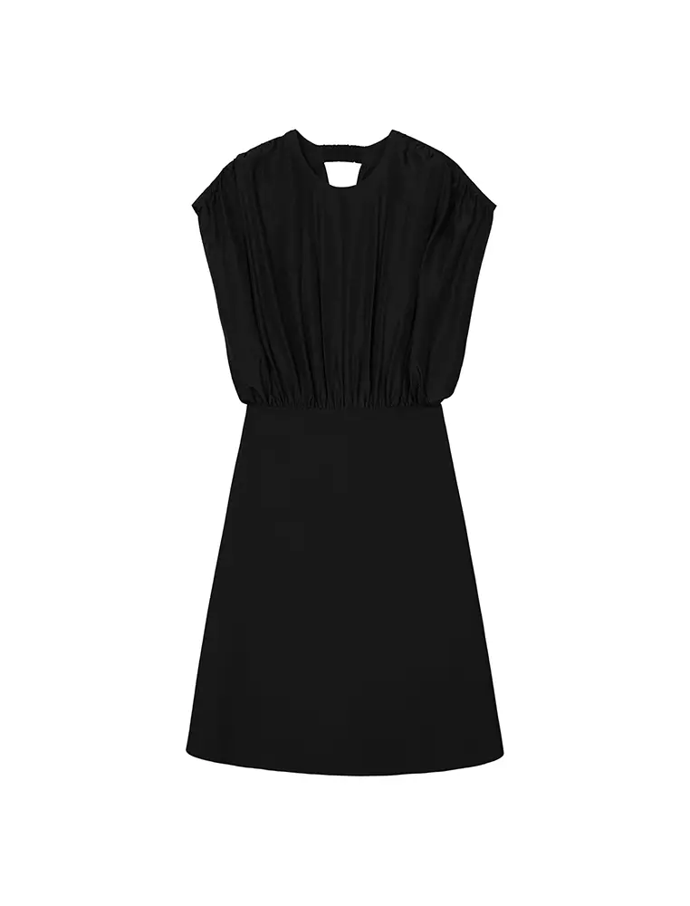 電力紡X型修身優雅無袖連衣裙