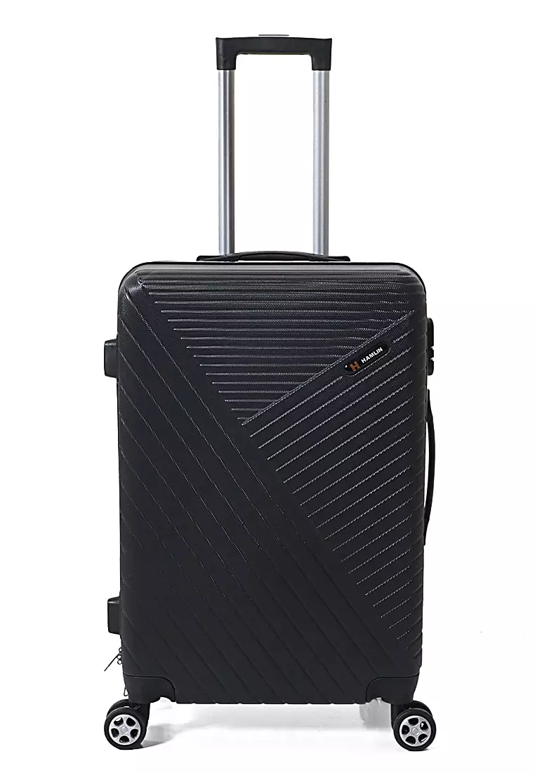 Austin Koper Hardcase Unisex Size 24 Inch Suitcase Combination Lock Large Compartment Tas Travel Material ABS+PVC Coated ORIGINAL - Black