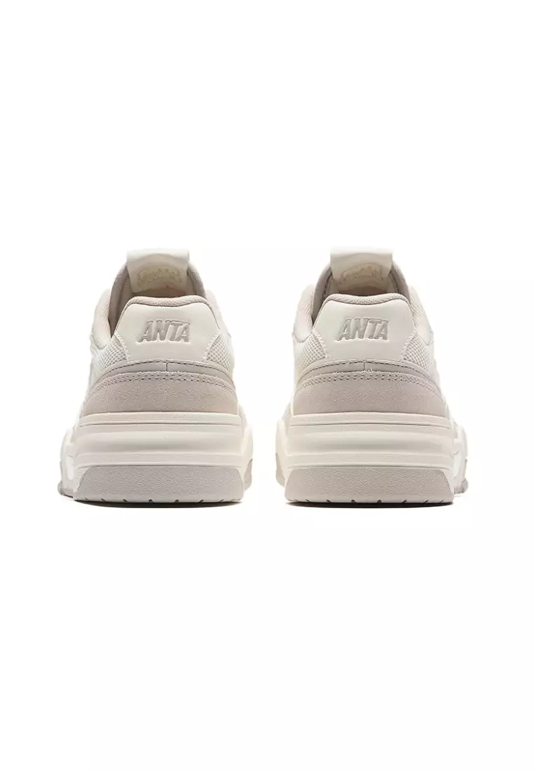 ANTA Women Flame 5 Skate Shoes - Ivory White/Grey