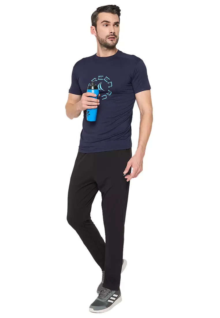 Premium Navy Men's Eco-Stretch Bamboo Training T-Shirt