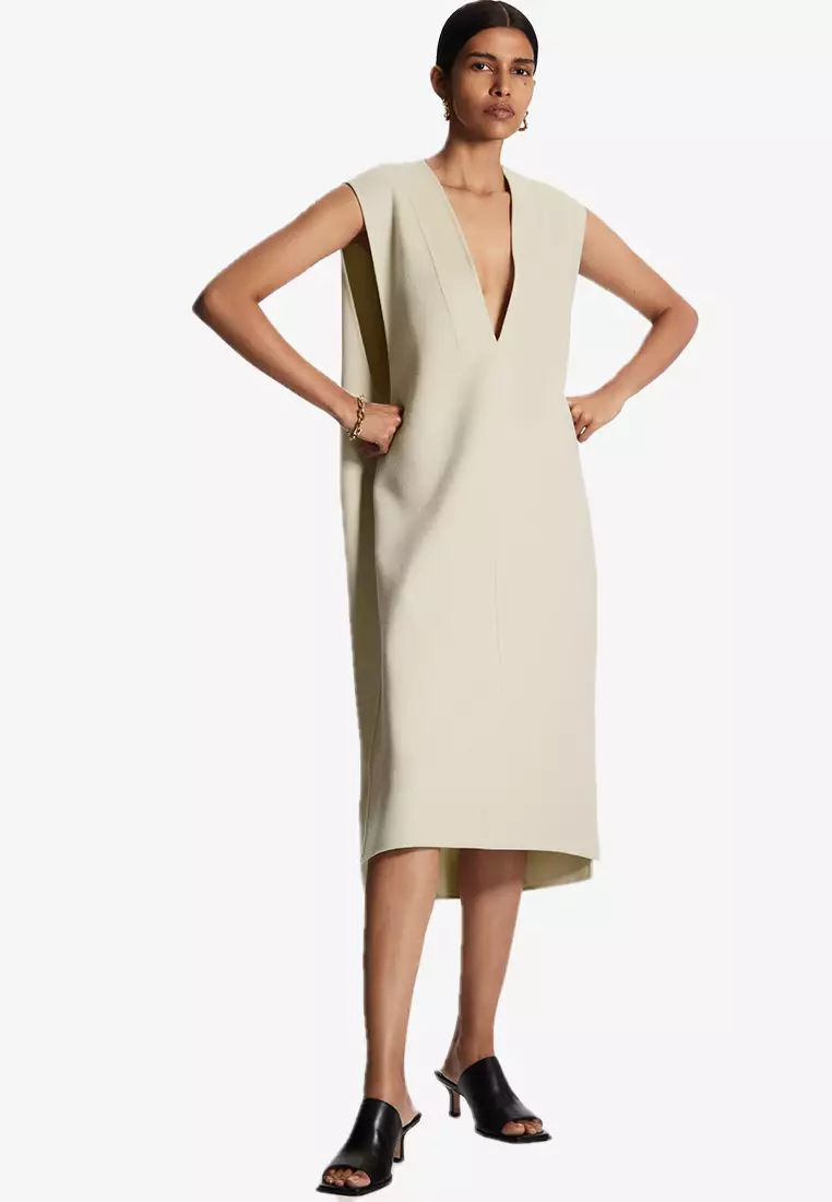 Buy COS Oversized V-Neck Wool Dress 2023 Online | ZALORA Philippines