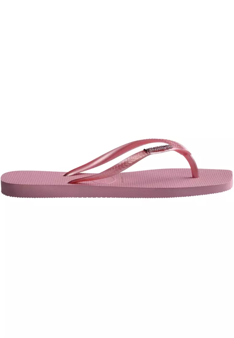 Havaianas Women Slim Square Logo Metallic Flip Flops - Rose Chiffom