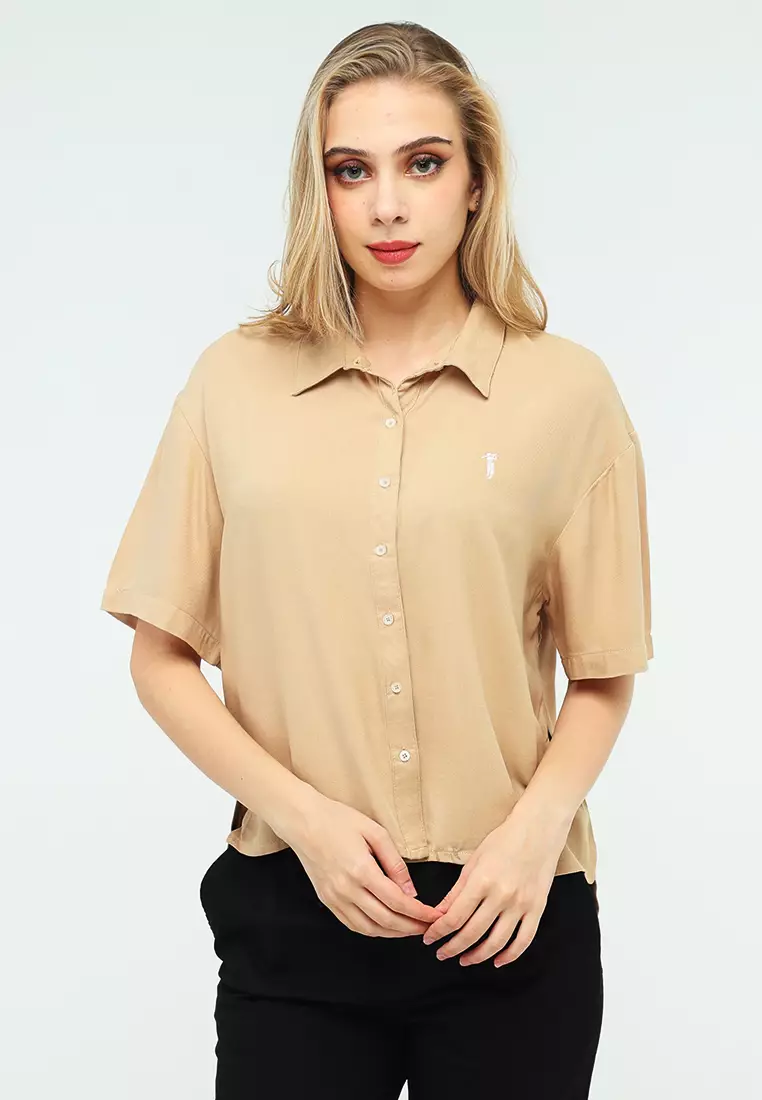 Buy Bossini Ladies Bold Twill Rayon Woven Short Sleeve Shirt 2025