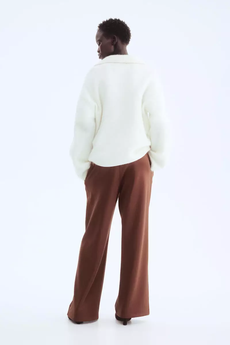 Crease-front pull-on trousers