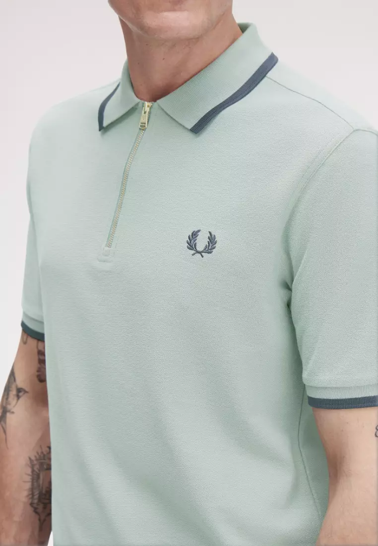 Buy Fred Perry Fred Perry M1672 Crepe Pique Polo Shirt (Bayleaf