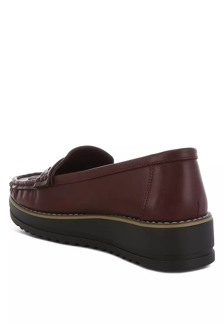 Fringed Nubuck Loafers in Burgundy