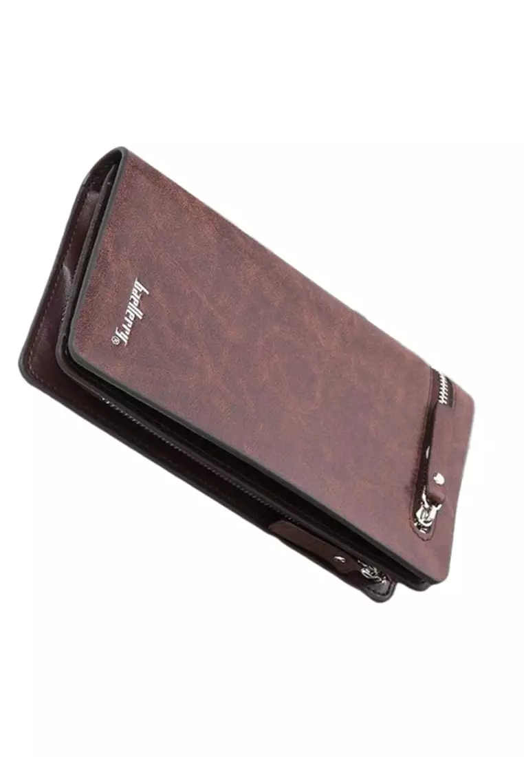 Dompet Pria Panjang Model Zipper Long Wallet Material Kulit PU ORIGINAL