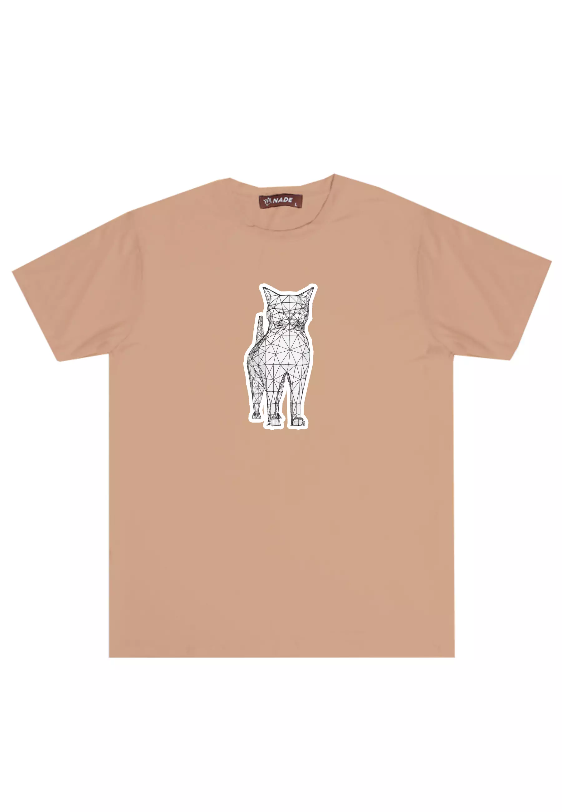 NTC99 kaos gambar kucing keren pria wanita cat wiremesh distro khaki
