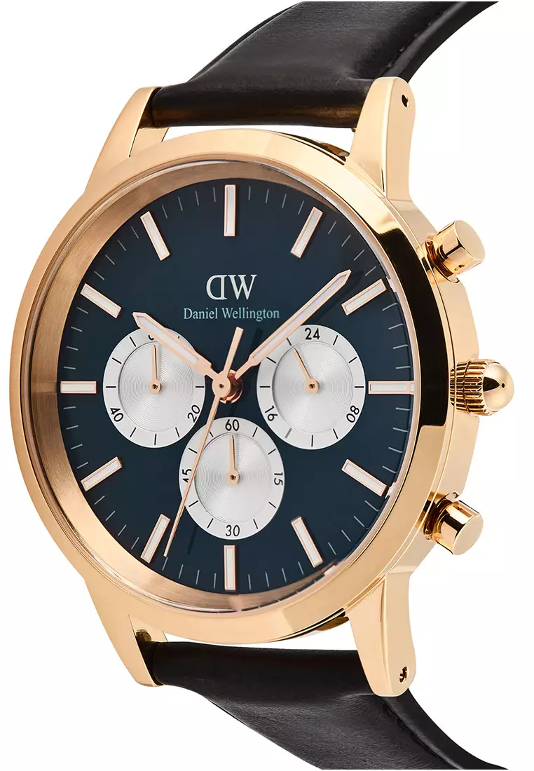 Iconic Chronogprah 42mm Sheffield Arctic Panda Rose Gold Men Watch stainless steel Leather strap watch DW Official Authentic Original jam tanggan lelaki DW jam tangan