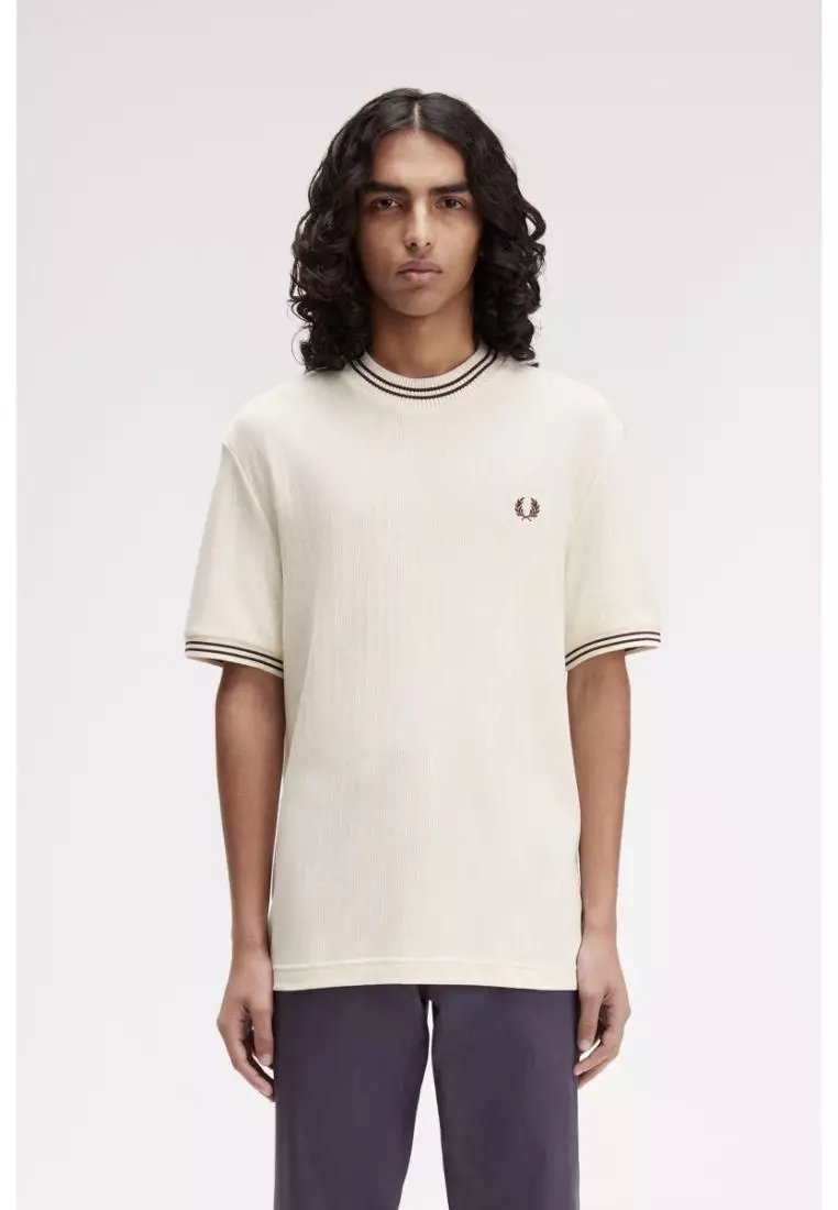Buy Fred Perry Fred Perry M8679 Ribbed Jersey T-Shirt (Ecru) 2026