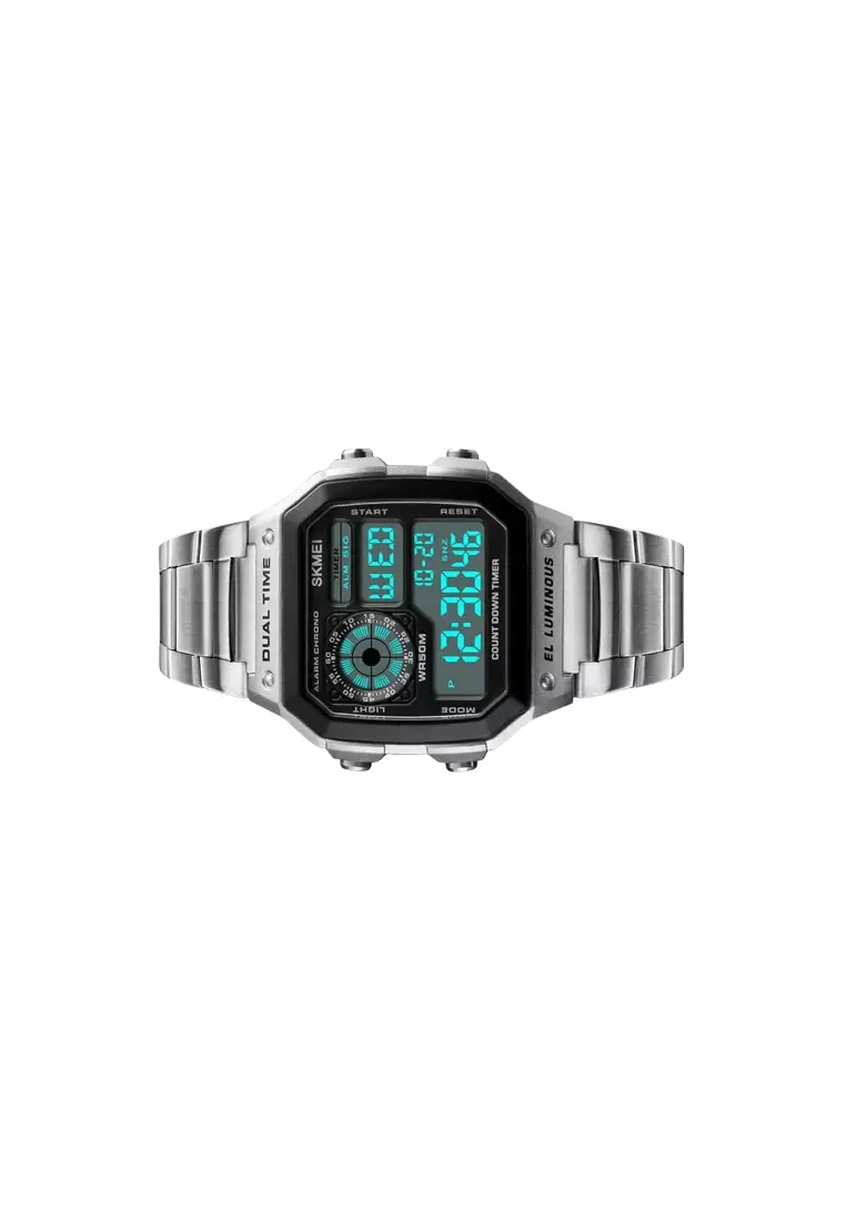 Jam Tangan Digital Pria Silver ORIGINAL - Silver