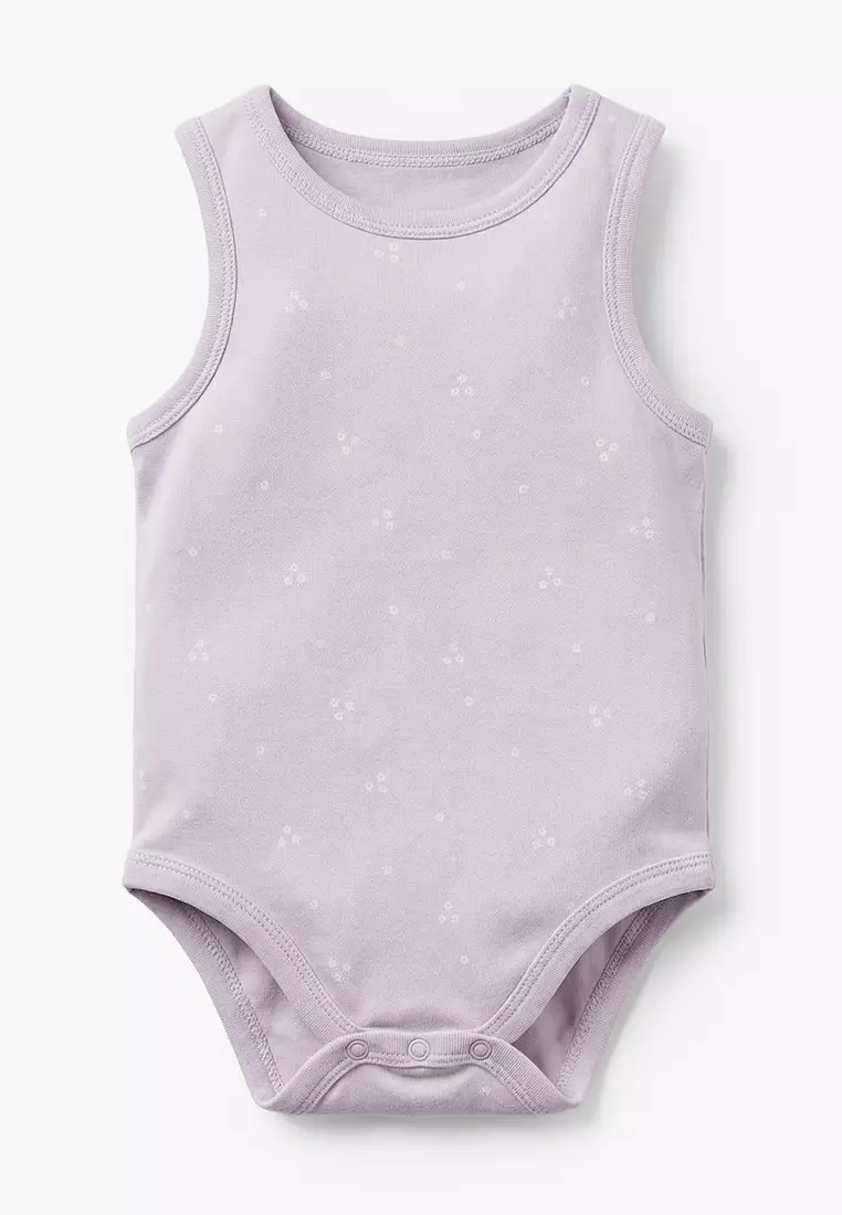 Babyshop Pack Of 7 Juniors Bamboo Cotton Round Neck Sleeveless Bodysuit With Floral Print