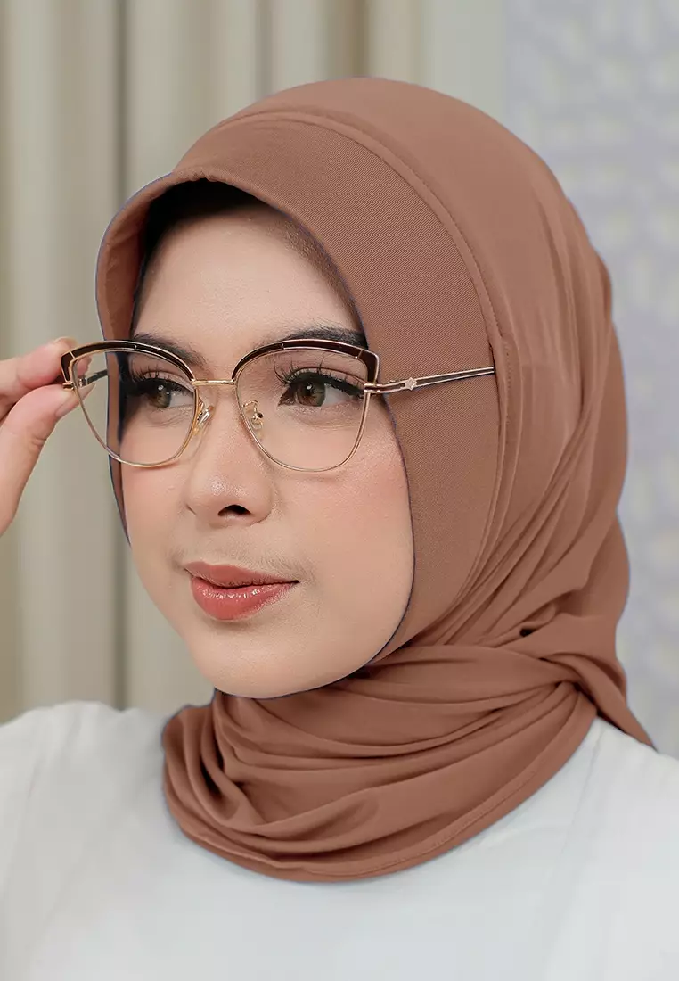 HIJAB INSTAN SOFTPAD AMEENA - CARAMEL