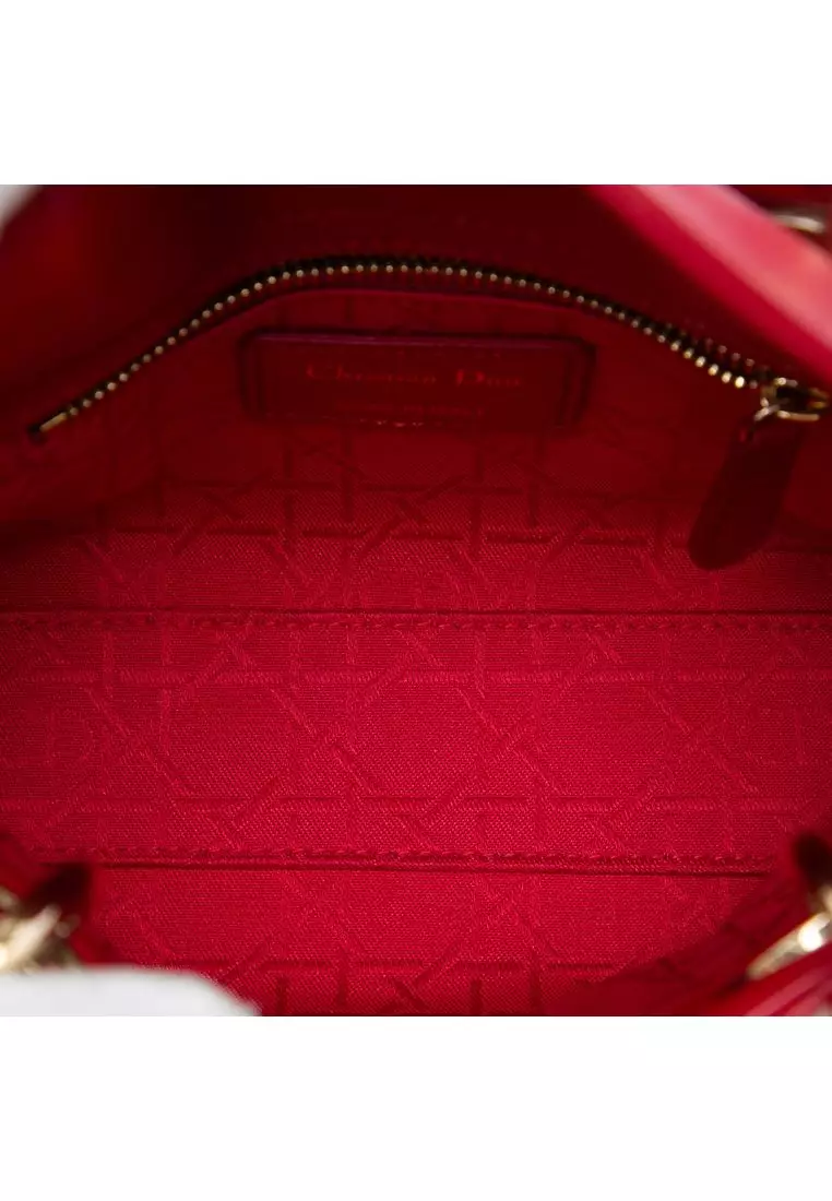 Pre-Loved Dior Mini Lambskin Cannage Lady Dior