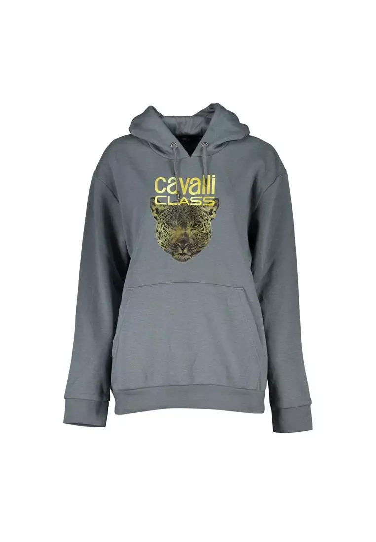 Cavalli Class Gray Cotton Men Sweater main image 1