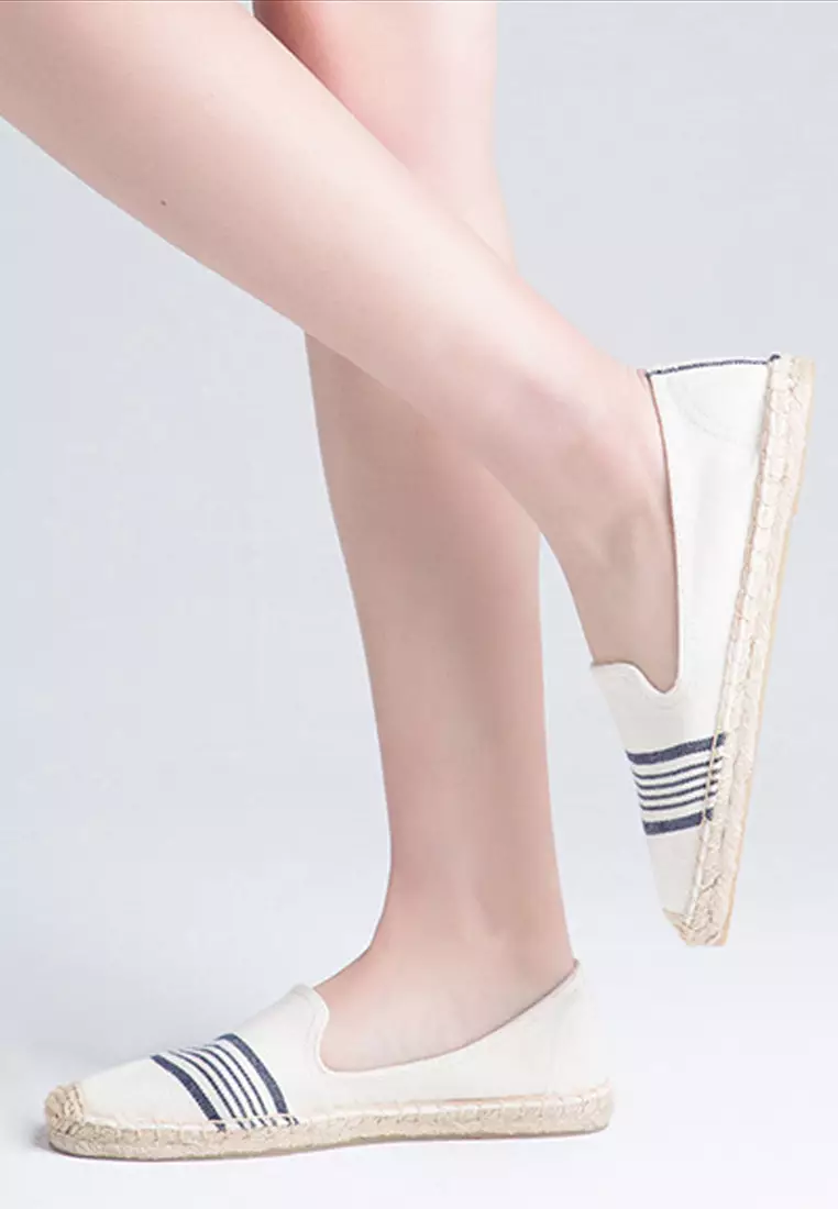 Contrast Stripes Canvas Espadrilles HB3119