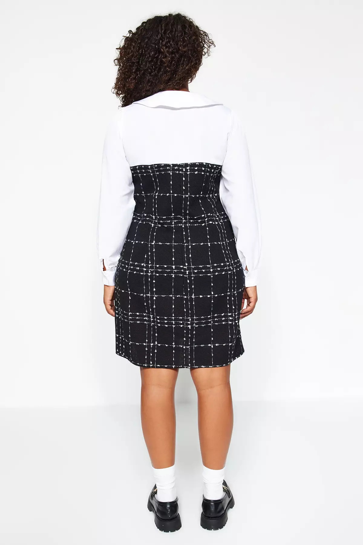 Uhr Checkered Tiered Dress 3-4Y 新品未使用 Buy Trendyol Plus Size Checked Tweed Dress 2025 Online | ZALORA