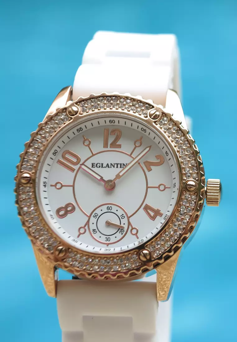 EGLANTINE EGLANTINE® Vanessa Ladies Pink Gold Plated Steel Quartz Watch ...