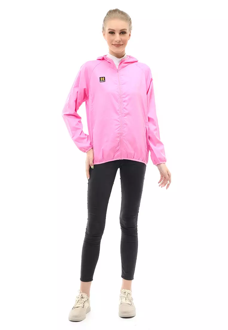 Hardwin Jaket Hoodie Wanita Pelindung UV Anti Air Material Polyester ORIGINAL - Light Pink