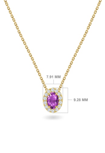 Aquae Jewels pink Necklace Princess on Precious Stone 18K Gold and Diamonds - Rose Gold,Aqua Marine 9AE72ACF47CC96GS_1
