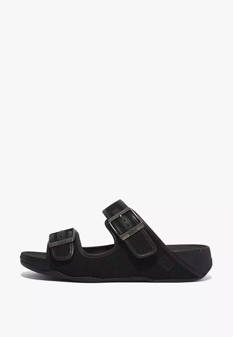 Discount on Fitflop  shoes - SKU: Fitflop Gogh Moc Men's Buckle Canvas Slides Gd6-001- Black