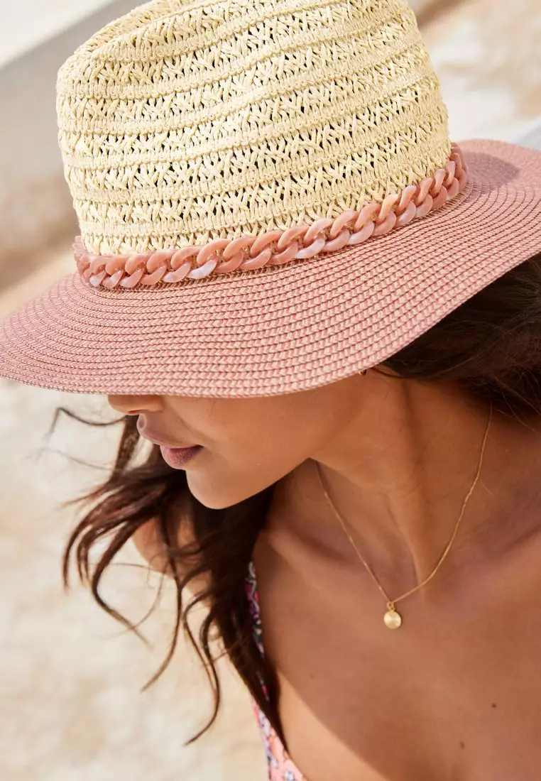 Chain Detail Panama Hat