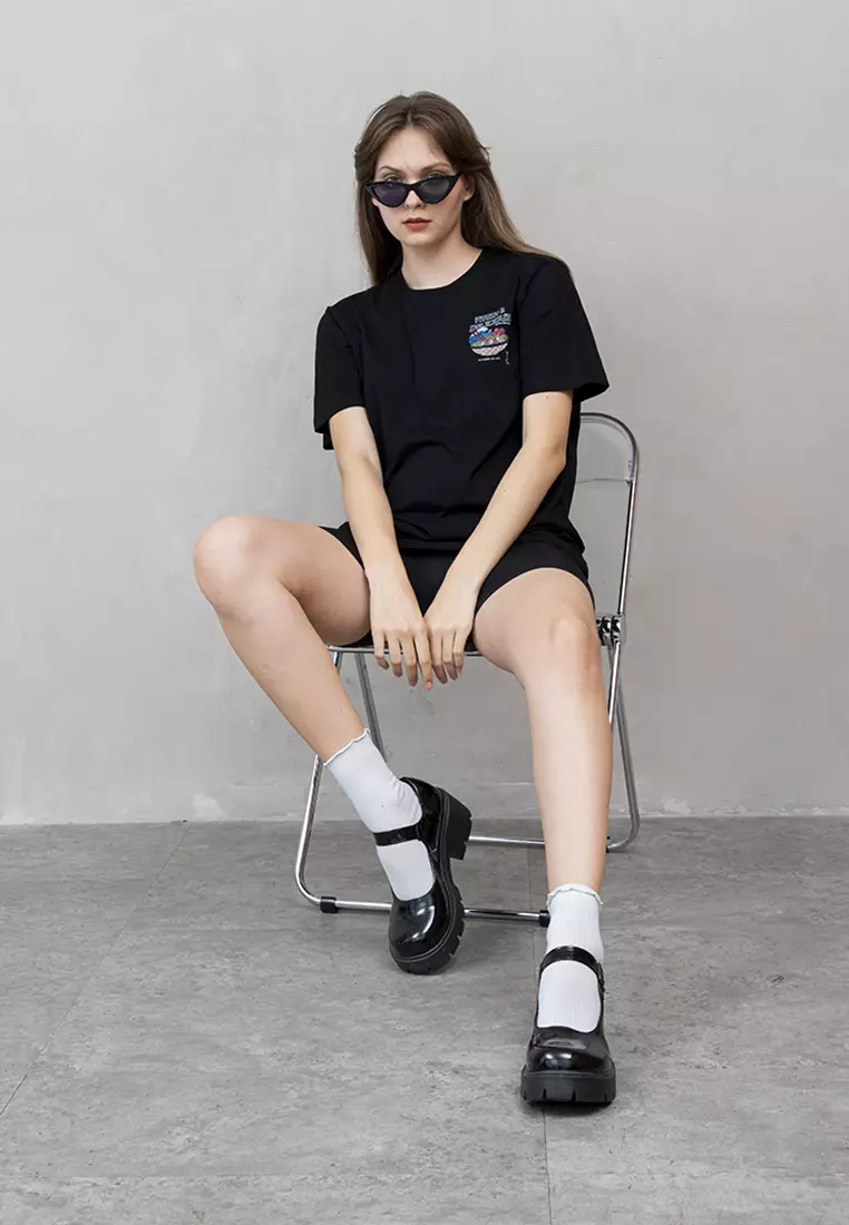 Kaos Hitam t shirt polos wanita houseofcuff motif fresh