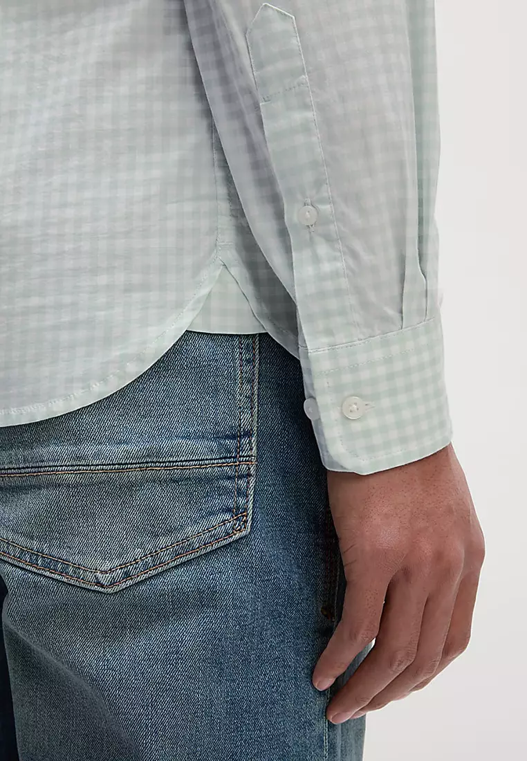 Cotton Rich Gingham Check Oxford Shirt